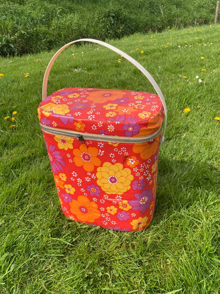 Vintage koeltas met bloemenprint