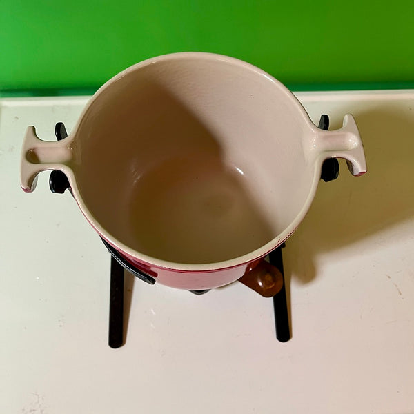Le Creuset fonduestel kersenrood inclusief Le Creuset fonduevorken