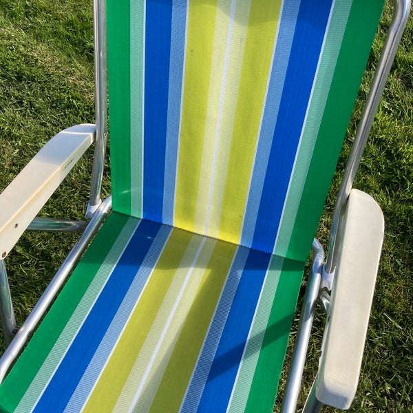 Gestreepte campingstoel