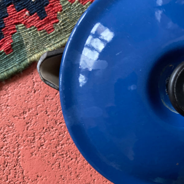 Blauwe Le Creuset steelpan 16 cm met deksel